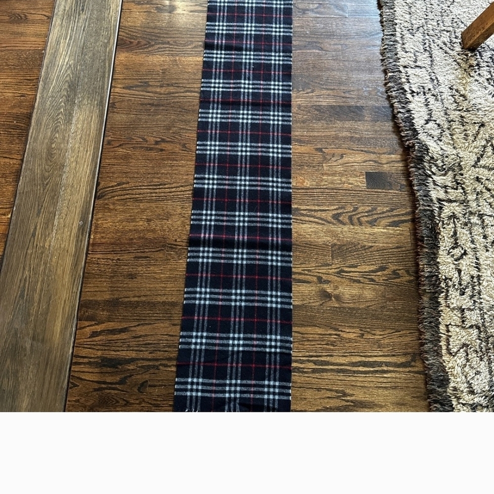Burberry Black, Gray, and Red Lambswool Scarf - Picture 3 of 3